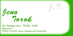jeno torok business card