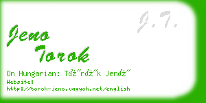 jeno torok business card